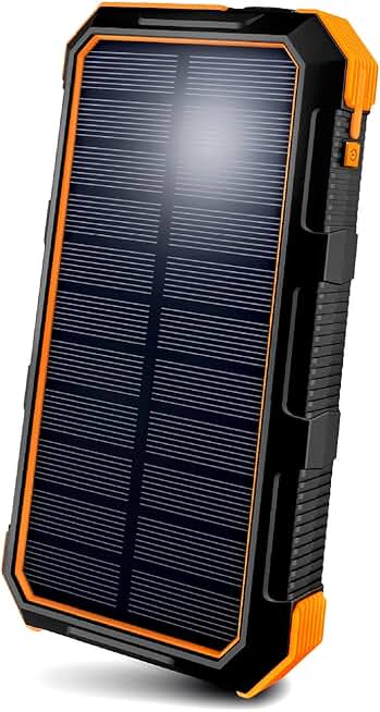 Portable 24,000 mAh Solar Power Bank with LED Flashlight