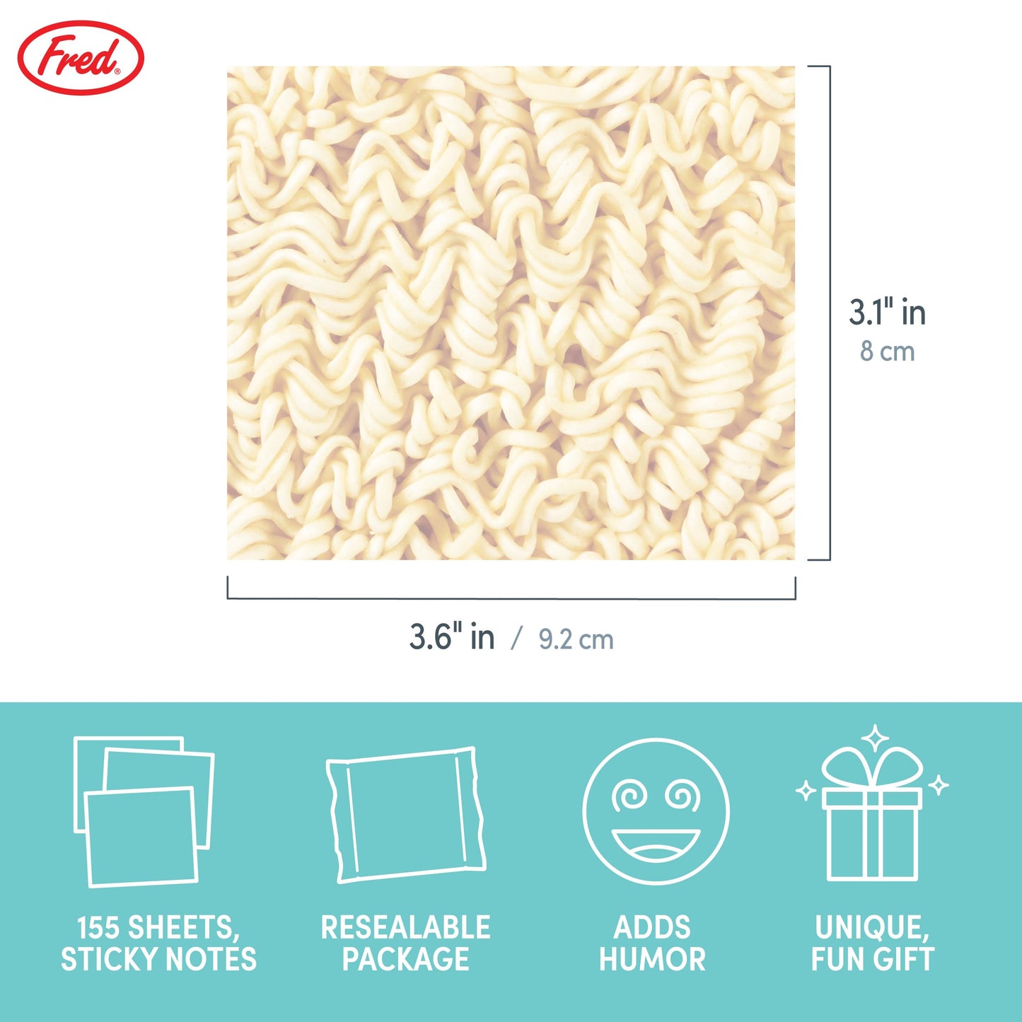 Ramen Noodle Sticky Note Pad, 155 Sheets, 3.5 x 3