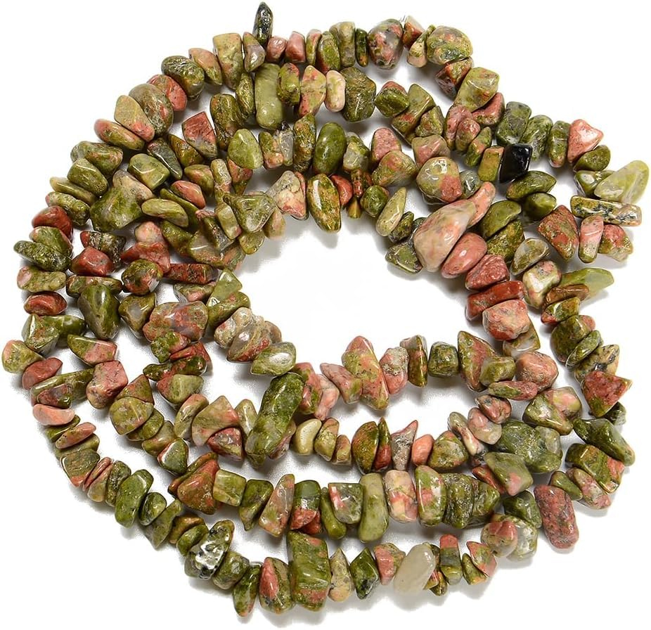 Natural Unakite Jasper Beads for Jewelry Making and Healing