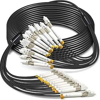 30-foot 12-core OM3 multimode armored fiber patch cable