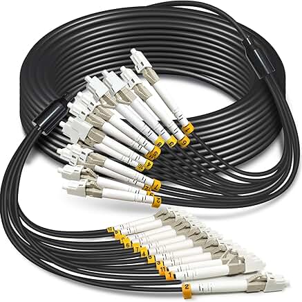 30-foot 12-core OM3 multimode armored fiber patch cable