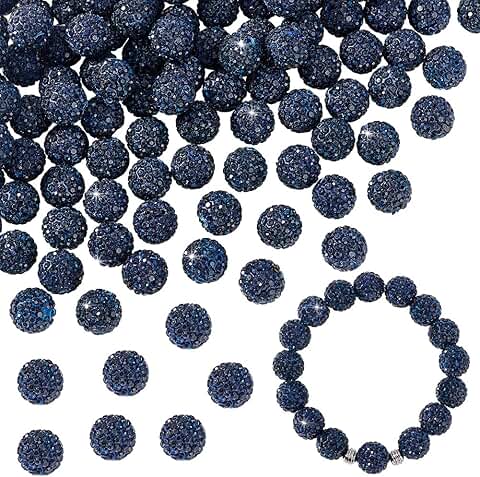 100pcs 12mm Blue Crystal Rhinestone Beads for Jewelry Making
