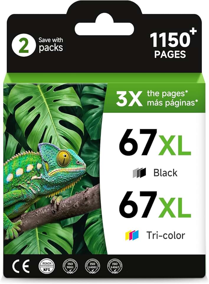 Remanufactured 67XL Ink Cartridge for HP Printers