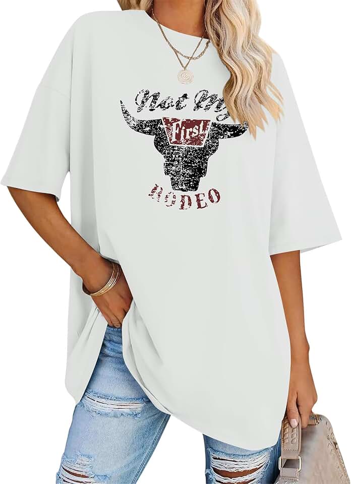 Oversized Cowgirl Western T-Shirt for Women