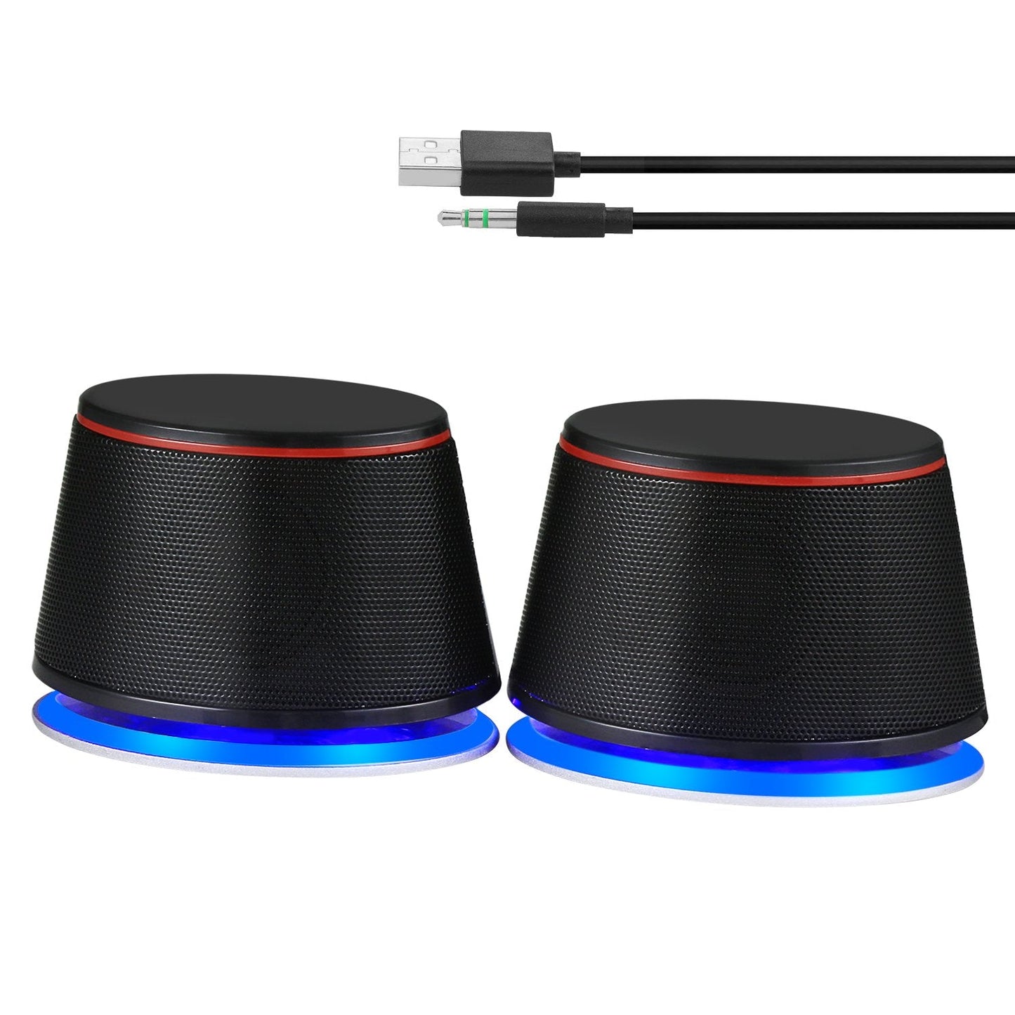 SW102 Computer Speakers, 5Wx2, Deep Bass in Small Body, Stereo 2.0 USB Powered 3.5mm Aux Multimedia Speakers, Built-in Bottom Bass Radiators, PC Laptop Desktop Speakers, Black