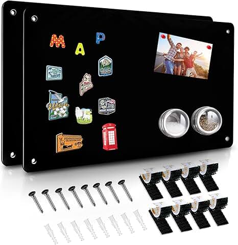 Set of two black magnetic boards, 17.5" x 11.4"