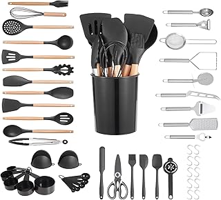 50-Piece Silicone Kitchen Utensil Set with Holder