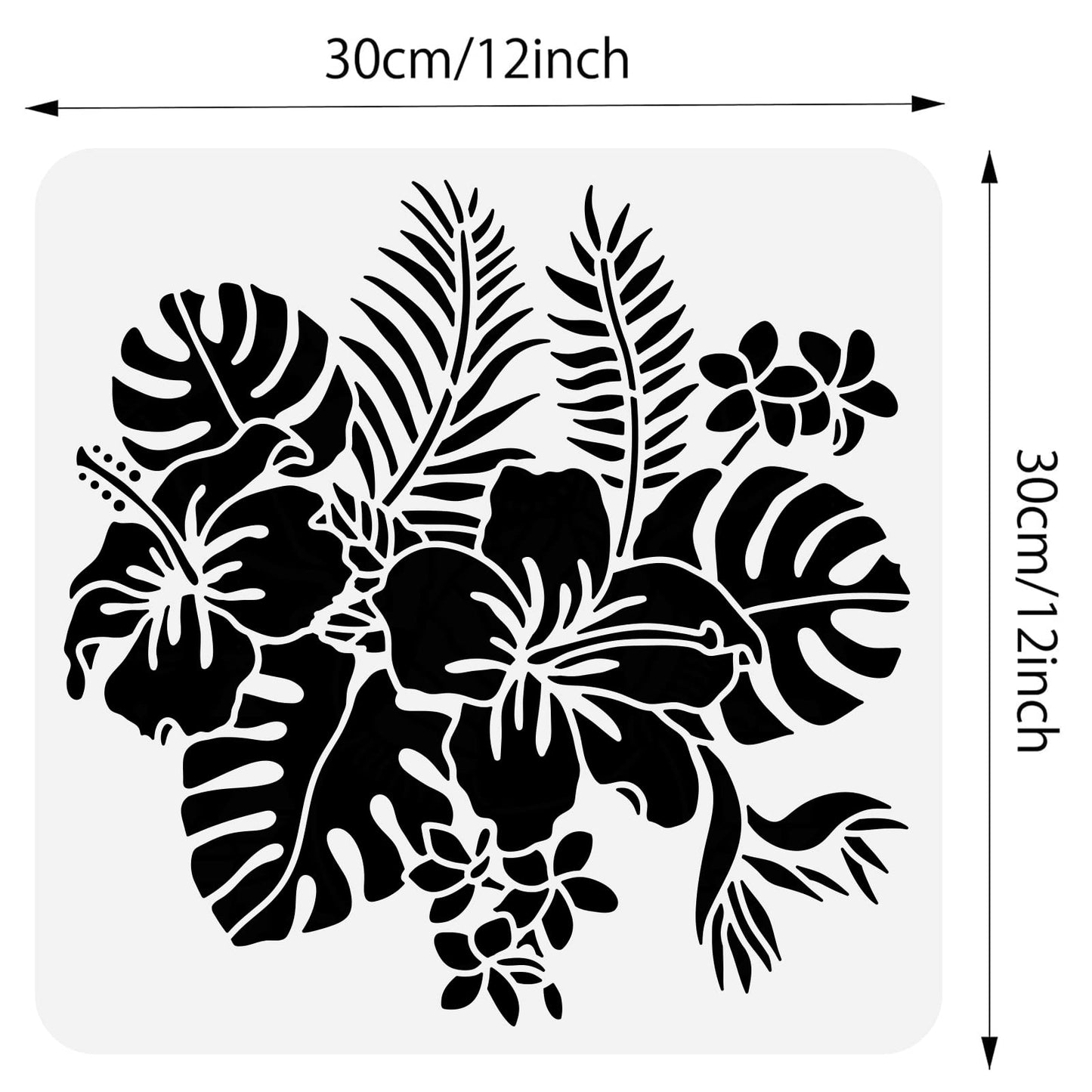 TropiDraw Hibiscus Reusable Plastic Template 12x12"