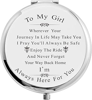 Silver Compact Makeup Mirror for Daughter