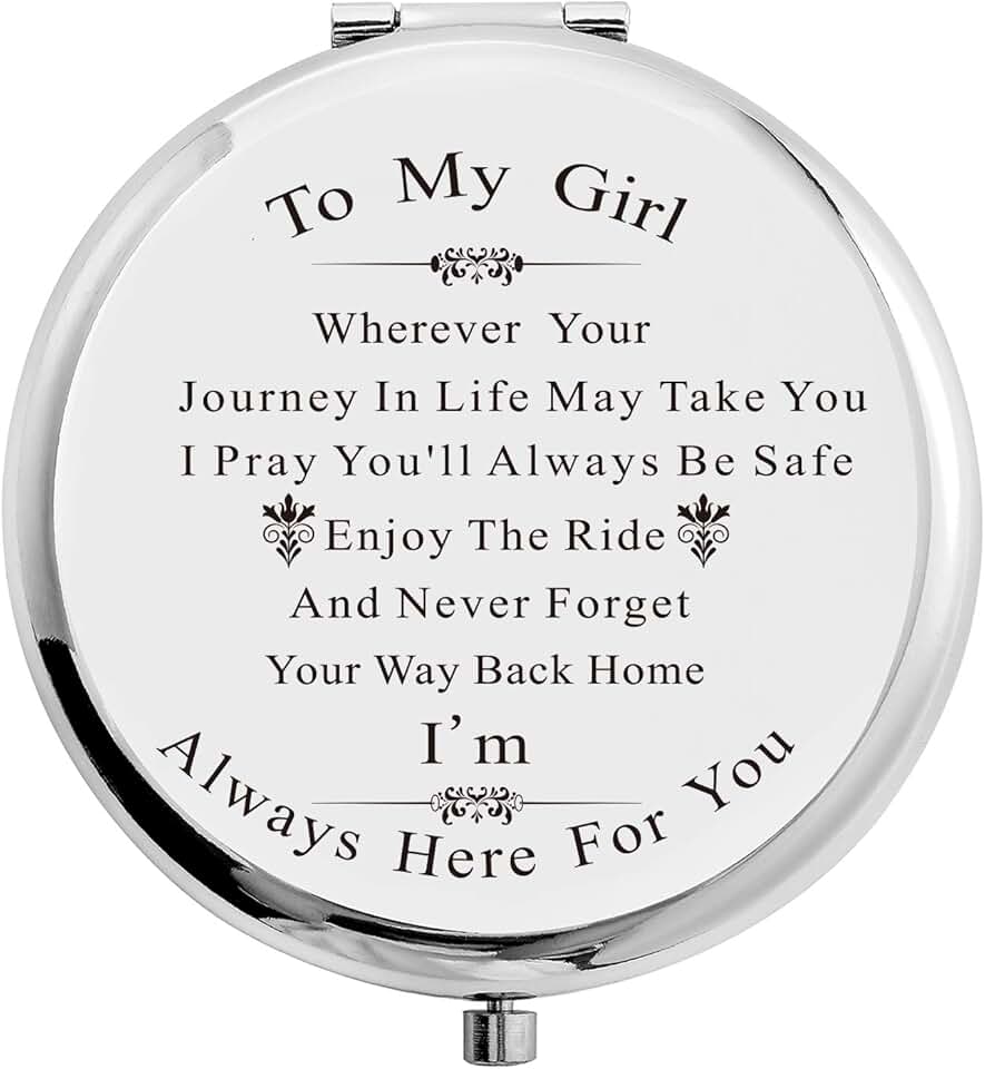 Silver Compact Makeup Mirror for Daughter
