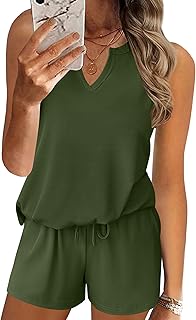 Ribbed Sleeveless Lounge Set with Tank and Shorts