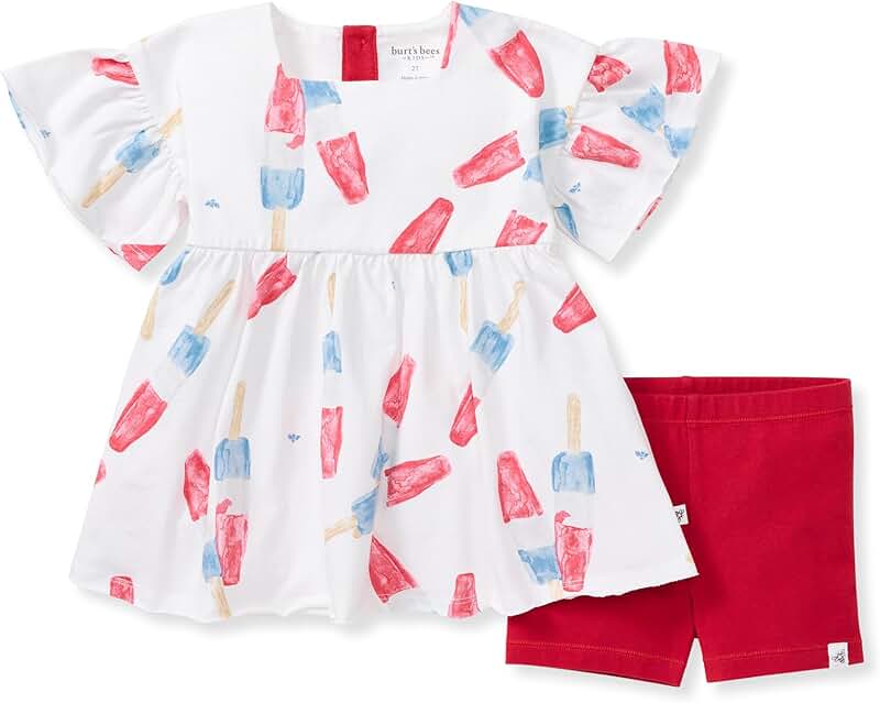 Baby girl top and shorts set in organic cotton