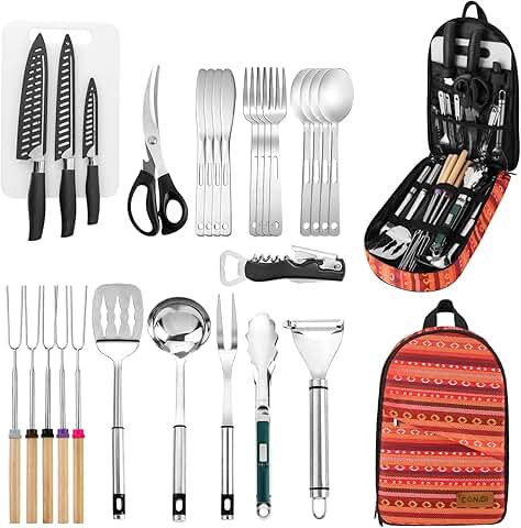 Camping cookware and utensil storage bag