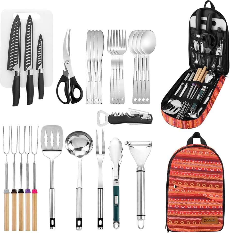 Camping cookware and utensil storage bag
