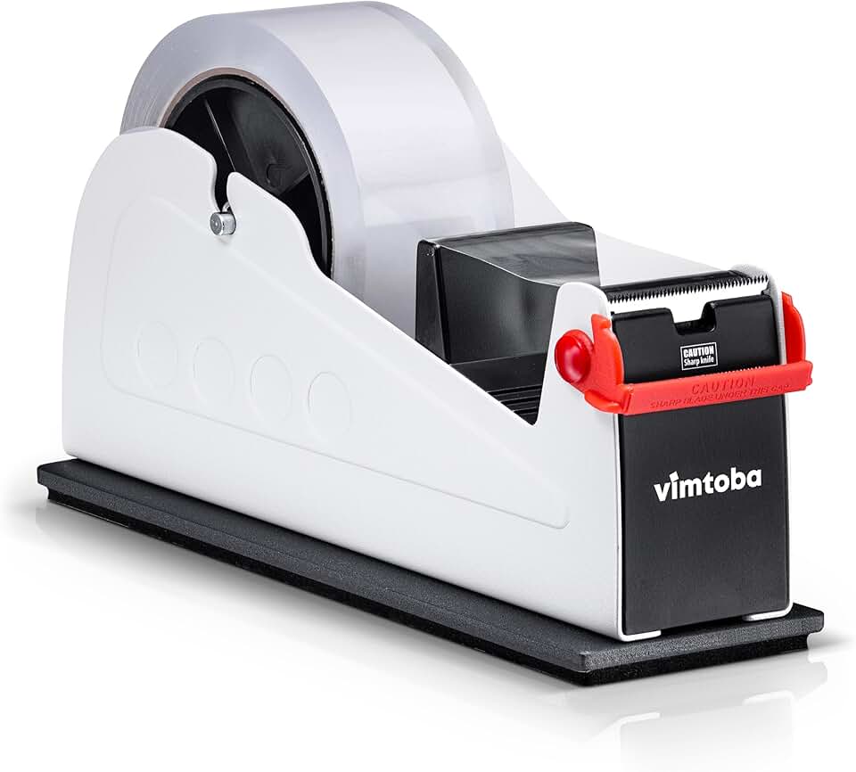 Heavy Duty 2-Inch Desktop Tape Dispenser with Dual Rolls