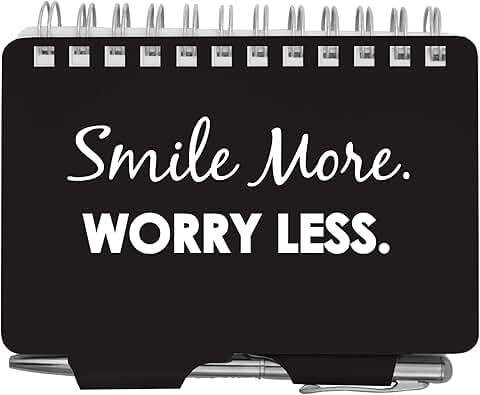 Black Password Book with Smile More Worry Less