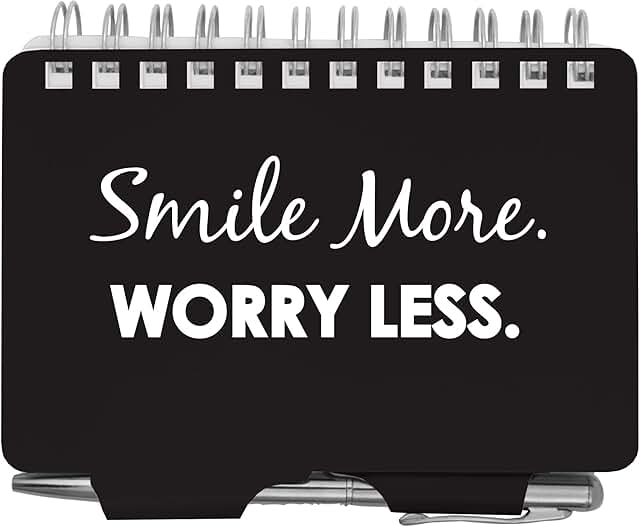 Black Password Book with Smile More Worry Less