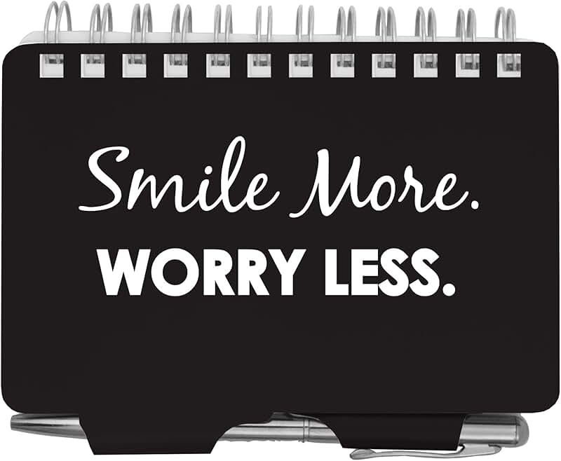Black Password Book with Smile More Worry Less
