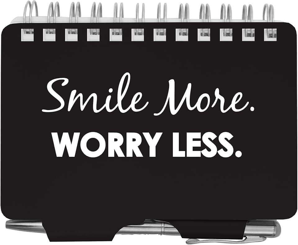 Black Password Book with Smile More Worry Less