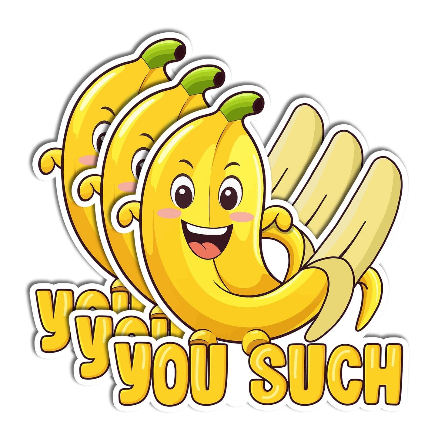 Set of 3 Cute Yellow Banana Stickers