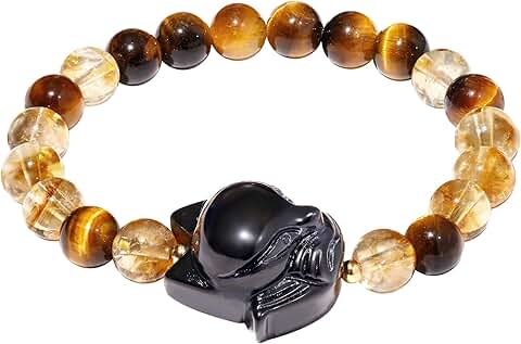 Triple Protection Beaded Fox Charm Bracelet for Women