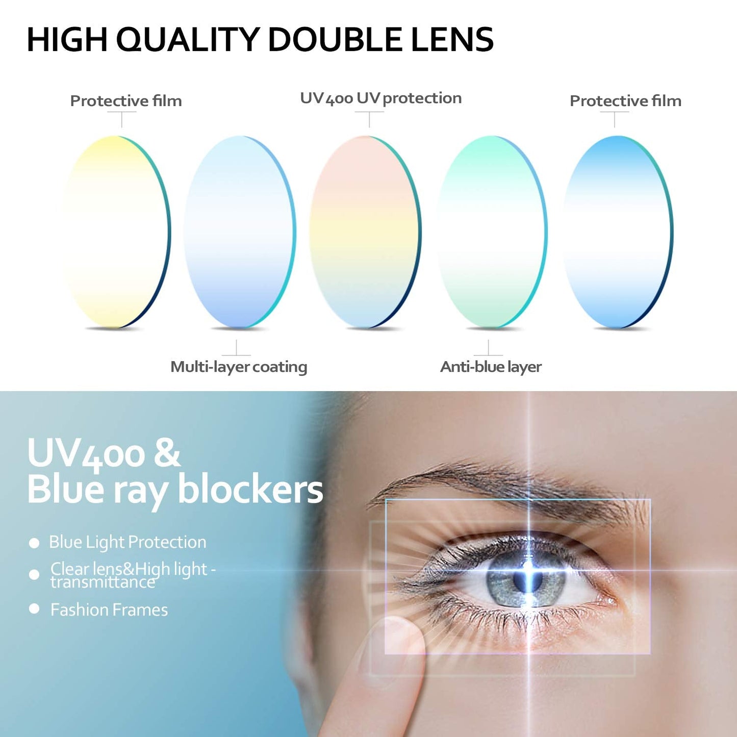 Blue Light Glasses for Kids Girls Boys with Cute Car Case, UV400 Protection, Anti Blue Ray Age3-12 Computer Game Glasses