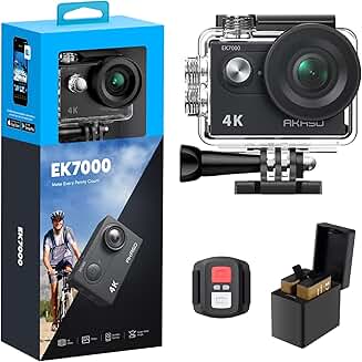 4K Action Camera with Waterproof Case and Remote