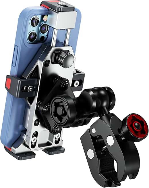 Anti-Theft Aluminum Motorcycle Phone Mount for 4.7-7.2" Phones