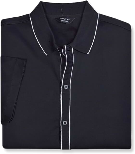 Men's Luxe Touch Cotton Button-Down Polo Shirt