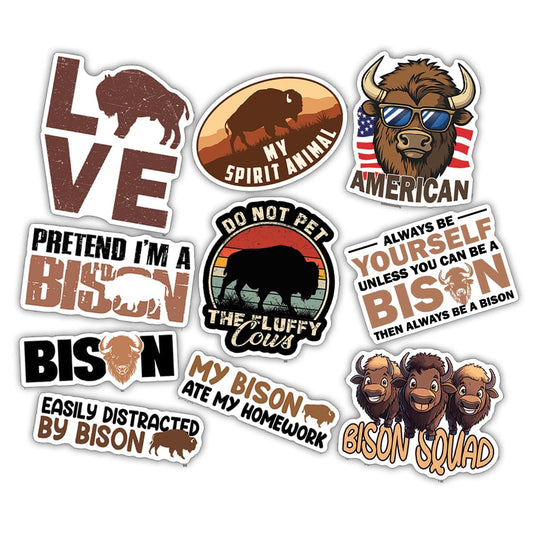 10 Bison Vinyl Sticker Sheets for Nature Fans