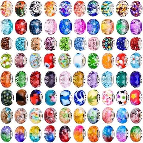 120 Assorted European Craft Beads for Jewelry Making