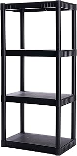 4-Shelf Plastic Storage Shelving Unit, 48x23x14, 200lb