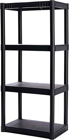 4-Shelf Plastic Storage Shelving Unit, 48x23x14, 200lb
