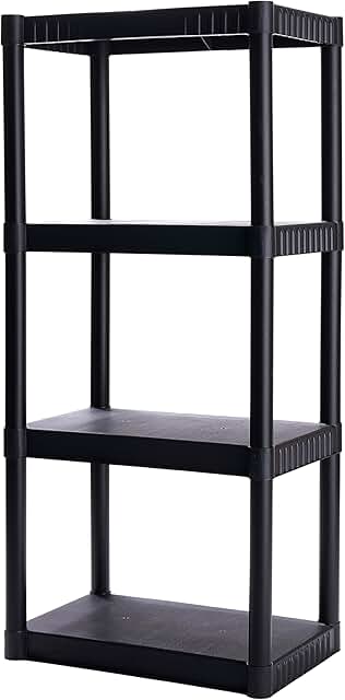 4-Shelf Plastic Storage Shelving Unit, 48x23x14, 200lb