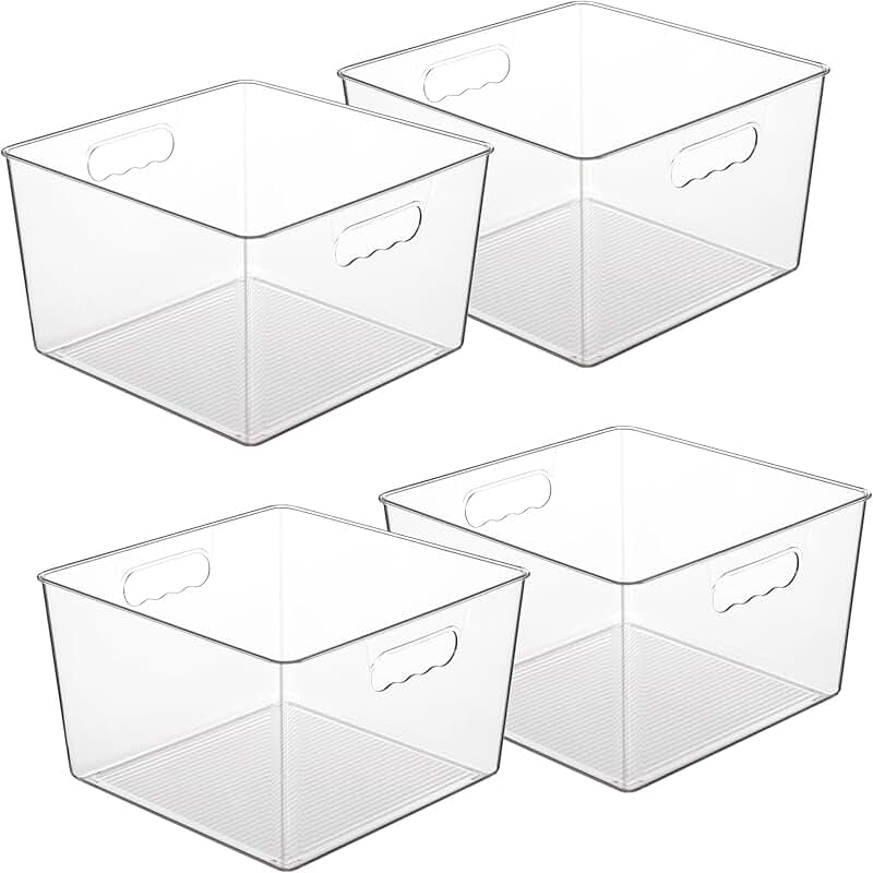Set of 2 Clear Acrylic Kitchen Cabinet and Pantry Shelves
