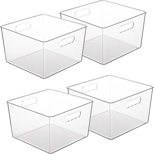 Set of 2 Clear Acrylic Kitchen Cabinet and Pantry Shelves