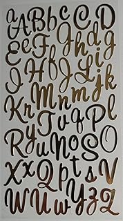Small gold foil alphabet stickers, 52 pieces