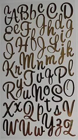 Small gold foil alphabet stickers, 52 pieces