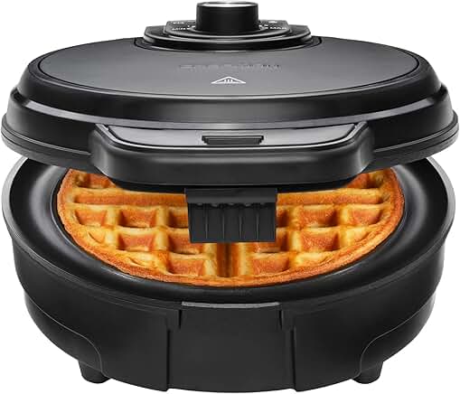 Anti-Overflow Belgian Waffle Maker with Crunch Settings