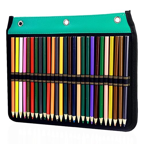 Green 54-Slot Pencil Sleeve for Binders
