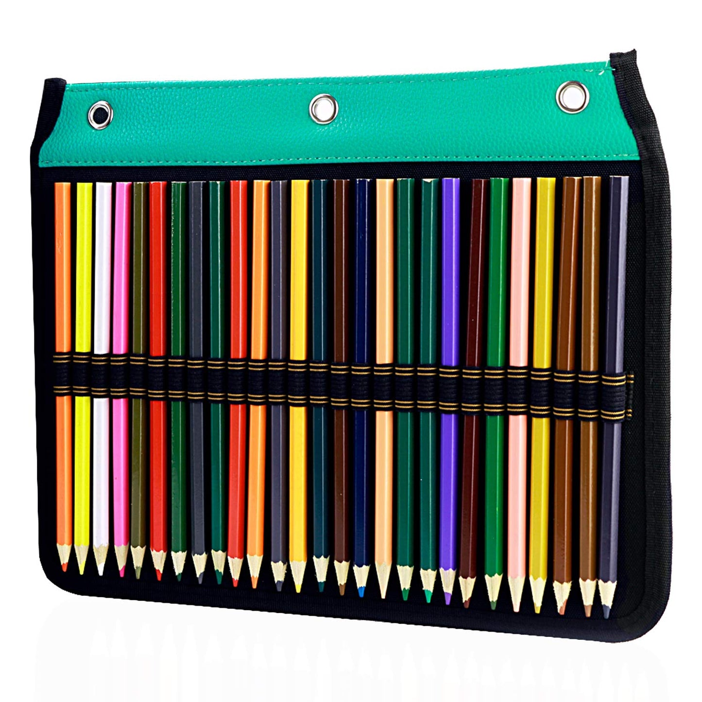 Green 54-Slot Pencil Sleeve for Binders