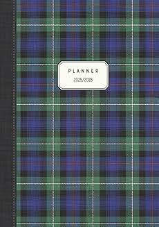 Monthly and Weekly Planner 2025/2026 with Tartan Print