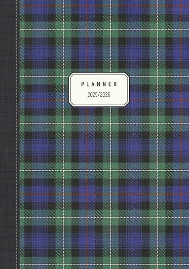 Monthly and Weekly Planner 2025/2026 with Tartan Print