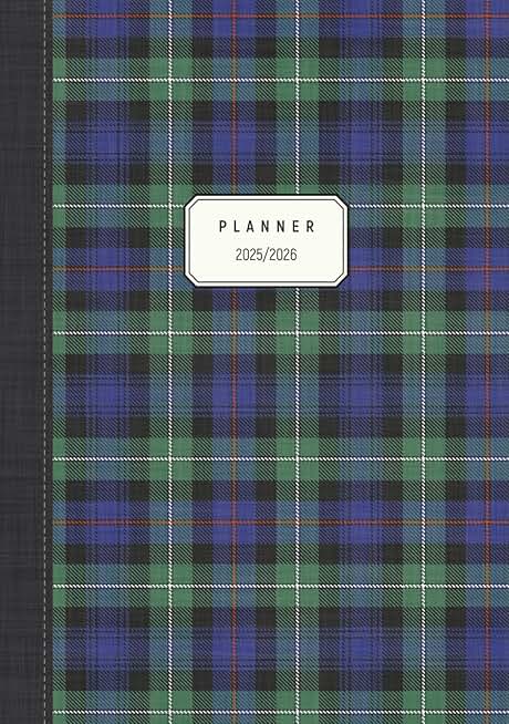 Monthly and Weekly Planner 2025/2026 with Tartan Print
