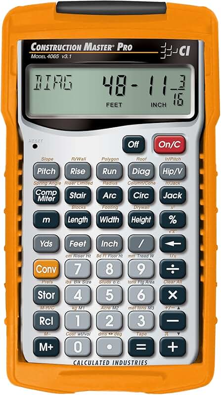 Construction Math Calculator for Builders and Carpenters