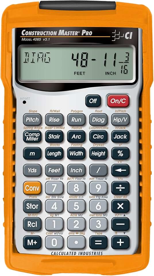 Construction Math Calculator for Builders and Carpenters
