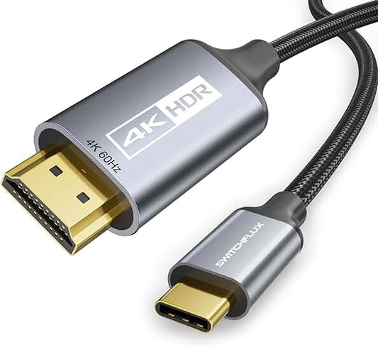 USB-C to HDMI Cable 25Ft 4K@60Hz High-Speed Braided Cord