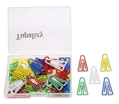 Small Creative Plastic Triangle Paper Clip Holder, 50 Pieces
