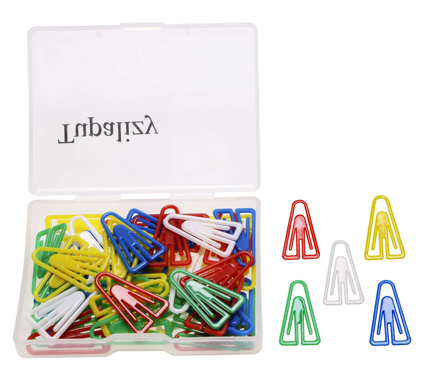 Small Creative Plastic Triangle Paper Clip Holder, 50 Pieces