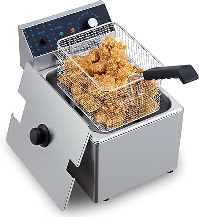 8L Deep Fryer with Lid and Adjustable Settings